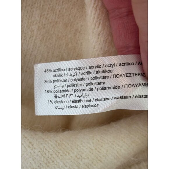 Zara Turtle Neck Sleeveless Knit Sweater Dress Beige L - Picture 13 of 13